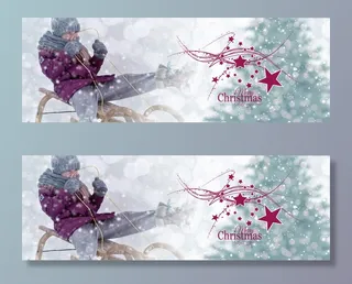 男孩，骑马，雪橇，快乐，圣诞文本叠加，圣诞节，女孩，幻灯片