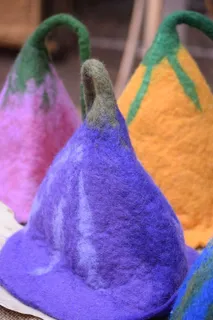 毛毡，帽子，毛毡帽子，煮羊毛，手工艺品，伦巴第，特写，多色