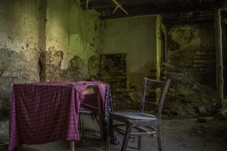 丢失的地方、破损、腐烂、废弃、椅子、座椅、室内、旧