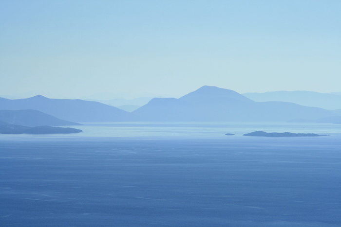 蓝色，天空，湖泊，海洋，海洋，水，山脉，风景