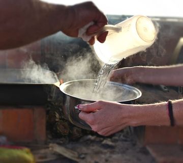 手，人手，握持，，食物和饮料，准备，食物，倒酒