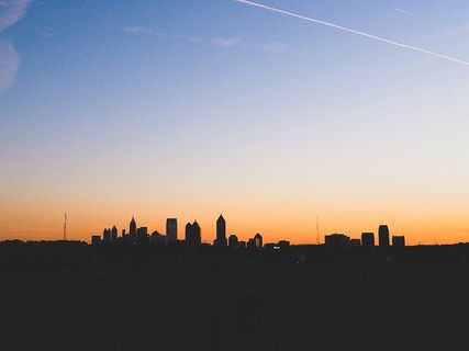 剪影、高层建筑、建筑、黄金时段、城市、日出、自然