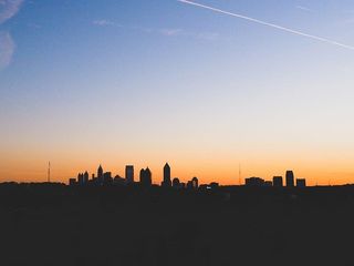 剪影、高层建筑、建筑、黄金时段、城市、日出、自然