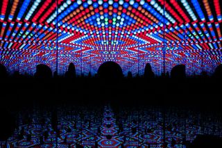 抽象数字艺术品、轮廓、图案、多色、照明、人物、艺术文化和娱乐、互联网