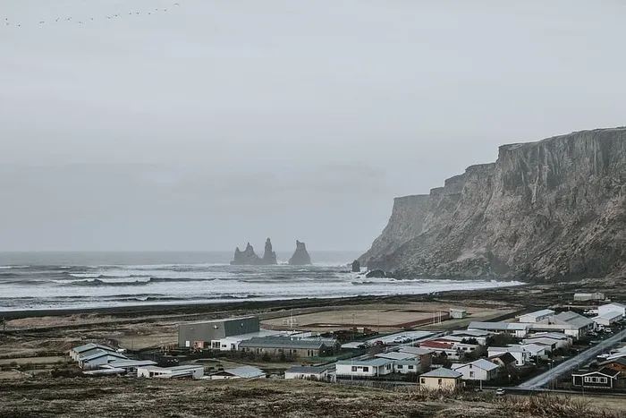 山，高地，鸟瞰，风景，建筑，房屋，村庄，海洋