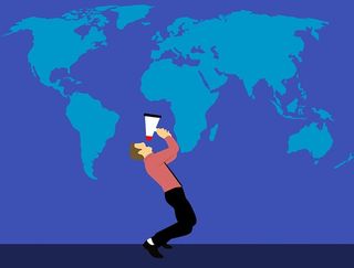 人类向世界传递信息的插图。