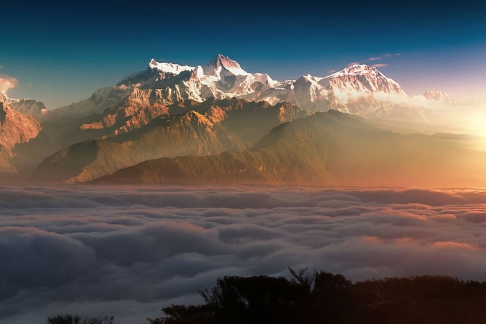 山、风景、云、太阳、天空、冒险、顶峰、4k壁纸