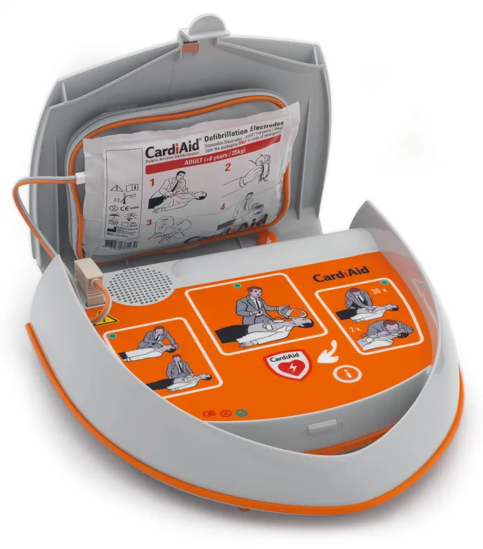 灰色、橙色、cardaid、医疗、套件、案例、半自动、aed