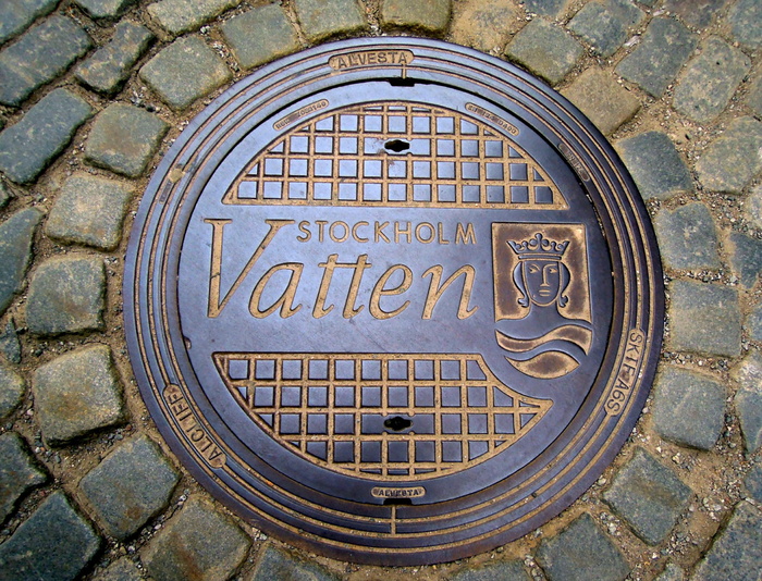 人孔、街道、桥梁、铁、铸铁、城市、金属、圆形