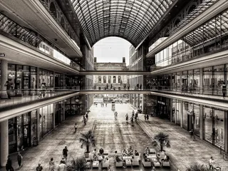 柏林，购物，莱比锡，爆炸，莱比锡爆炸，黑白，建筑，图书馆