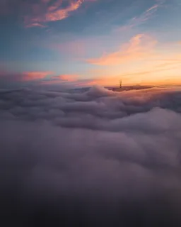 云海，云，空中，日落，日出，顶峰，顶峰，科技