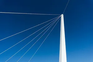 白色，杆子，灰色，弦，蓝色，天空，混凝土，塔