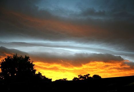 云，架子，条纹，白色，大理石，日落，橙色，黄色