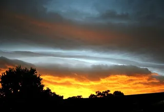 云，架子，条纹，白色，大理石，日落，橙色，黄色