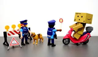 交通管制，警察，人物，警察，丹波，playmobil，童年，玩具