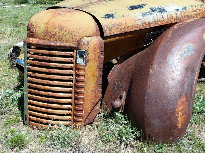 旧的，生锈的，汽车，汽车，老爷车，引擎盖，汽车，复古