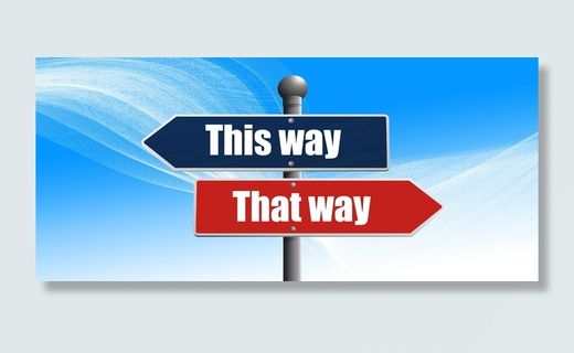 路，路箭头路标，决定，正确，错误，这里，那里，机会