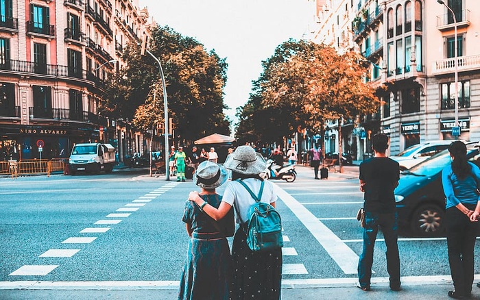 巴塞罗那，西班牙，城市，五颜六色，天空，风景，秋天，秋天