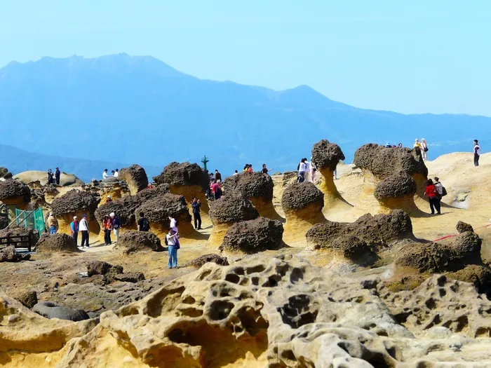 天线, 照片, 组, 人, 常设, 岩层, 野柳地质公园, 台北