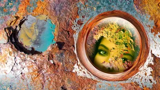 墙纸，女人，肖像女人，脸，女人的脸，肖像，锈迹，土坯