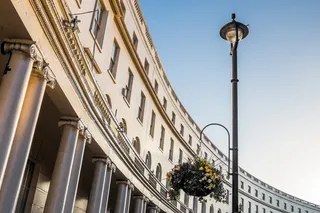 弧形、建筑、蓝天、建筑、立柱、曲线、花朵、伦敦