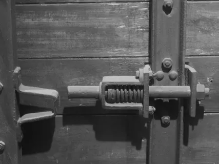 锁，火车车厢，铁路，铁路，金属，木材，旧的，老式的