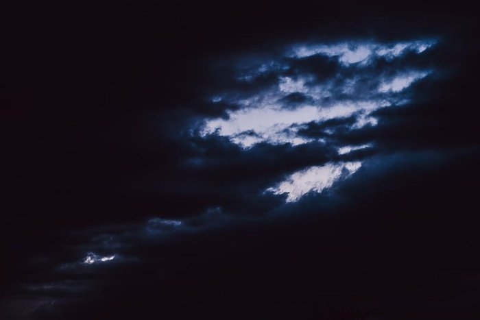 白云，自然，风景，黑暗，夜晚，云，天空，天气