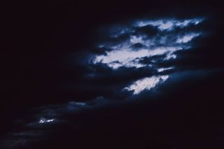 白云，自然，风景，黑暗，夜晚，云，天空，天气