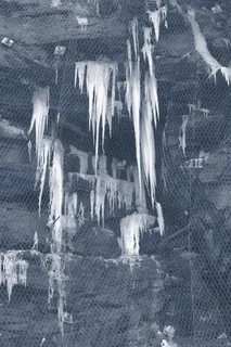 美国, 费城, 水, 冻结, 岩石, 电线, 栅栏, 石笼网