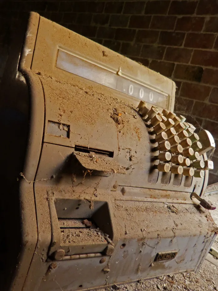 注册机，旧，复古，ncr，废弃，生锈，金属，过时