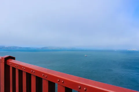 金门大桥，美国，旧金山，蓝色，太平洋，极小的照片，水和天空，极小的