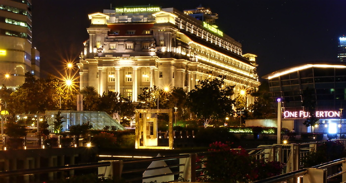 富丽敦酒店, 新加坡, 最古老的酒店, 夜景, 泰坦尼克号形状, 富丽敦, 酒店, 建筑