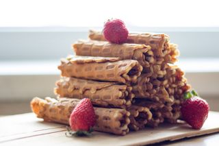 威化饼干卷，食品，甜点，烹饪，甜食，烘焙，食品和饮料，浆果