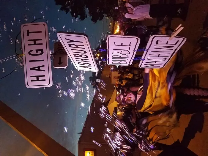 美国，旧金山，波特罗山，通讯，文字，夜，照亮，一人