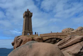法国，côde granit rose，灯塔，岩石，花岗岩，红色，天空，建筑