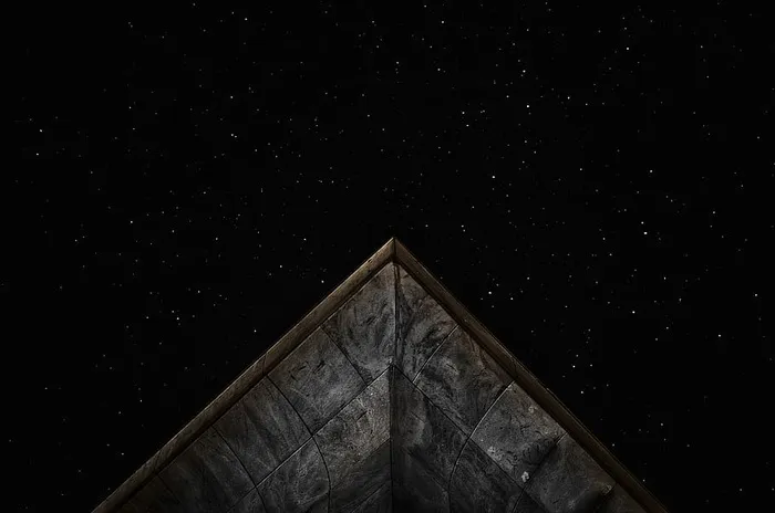 黑暗，夜晚，太空，银河，星星，天空，天花板，建筑