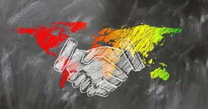 照片、世界地图、手、握手、艺术品、握手、握手、团队合作