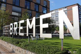 不来梅、海外城市、盾牌、标志、建筑结构、建筑外观、草地