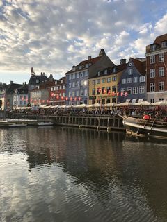 丹麦，科本哈文，尼哈文2，船，运河，房屋，国旗，哥本哈根