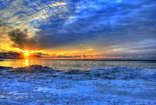 照片, 海浪, 金, 小时, 湖, 景区, 密歇根湖, 景观