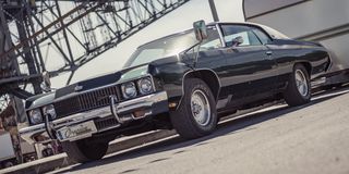 黑色，肌肉车，内部，停车场，美国，美国车，肌肉，经典