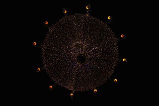 黑暗, 夜, 圣诞节, 灯, 电力, 没有人, 特写, 黑色背景