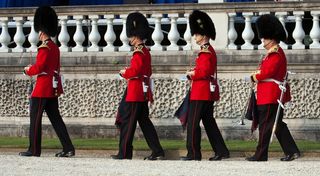 小号手、号角手、制服、佩剑、排队游行、白金汉宫、加冕典礼、家庭划分