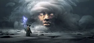 幻想，魔法，脸，烟，雾，女孩，光，梦