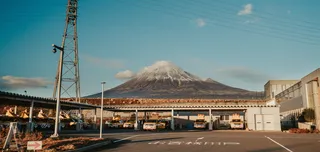 富士山，日本，日落，建筑，道路，建筑，天空，山