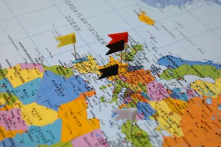 世界地图，旗标，目的地，地图，世界地图，国家，旅行，旗帜和三角旗