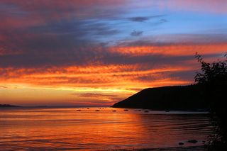 日落，大海，海上的日落，阿本斯·蒂姆蒙，太阳，傍晚，海滩，余晖