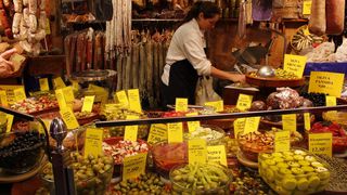 橄榄、棕榈、蔬菜、火腿、零售、食品和饮料、选择、市场