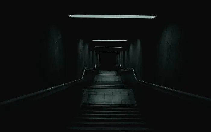 楼梯，通向，走向，黑暗，小路，*，黑暗，神秘