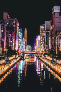 高层建筑，夜间，大阪，日本，hdr，城市，城市